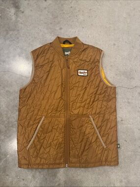 Howler Brothers PrimaLoft Quilted Vest Men’s Medium Caramel Brown Full Zip